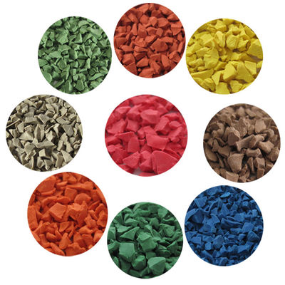 Buon prezzo Granula di gomma EPDM personalizzata 1 mm - 4 mm / 3 mm - 5 mm gomma frantumata per parco giochi in linea